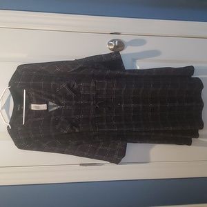Torrid 3/4 sleeve black & purple plaid dress